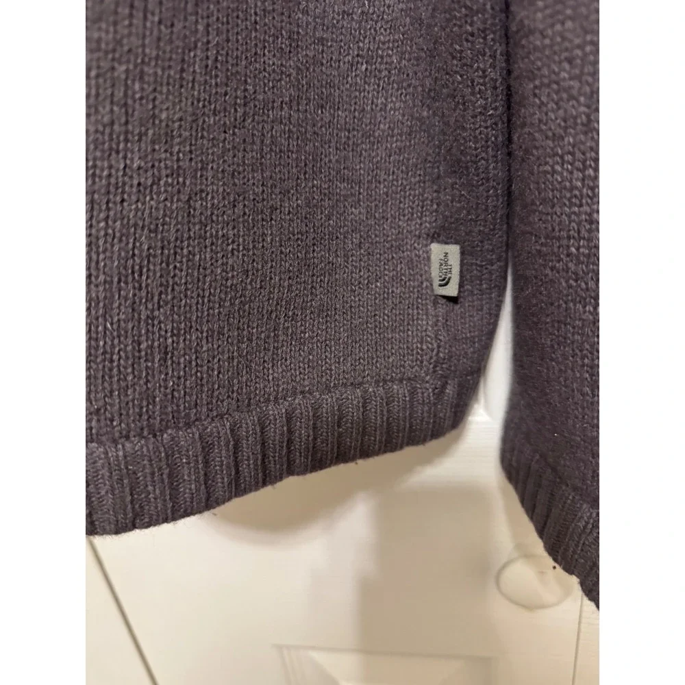 The North Face A5 Series Mens XL Lambswool Blend Crewneck Sweater Gray Tan Logo